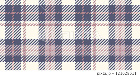 Classic Plaid Seamless Pattern with Blue and Pink Checks on Cream Background Perfect for Textile, Fabric, and Digital Design Projects 121628611