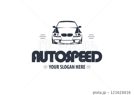 Simple sport car garage themed auto repair service automotive logo design for branding 121628816