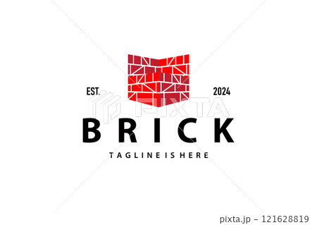 minimalist design concept simple logo brick structure building material illustration template symbol minimalist design concept simple logo brick structure building material illustration template symbol 121628819