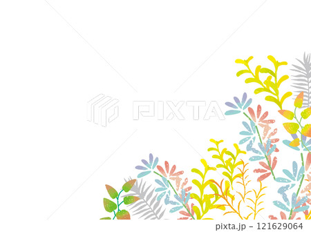 北欧風水彩の植物背景 121629064