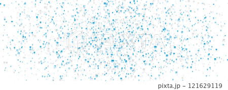 Grey and blue small square dots abstract hi-tech background 121629119