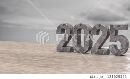 The 2025 cement texture for Business or Background concept 3d rendering. The 2025 cement texture for Business or Background concept 3d rendering. 121629351