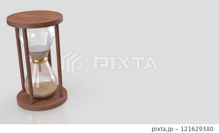 The Sand clock on white Background for Business concept 3d rendering. The Sand clock on white Background for Business concept 3d rendering. 121629380