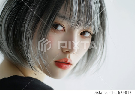 銀髪の美しい女性「AI生成画像」 121629812