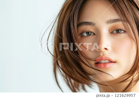 茶髪の美しい女性「AI生成画像」 121629957
