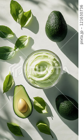 Fresh avocados and creamy dip create a vibrant culinary experience on a sunny day Fresh avocados and creamy dip create a vibrant culinary experience on a sunny day 121630736