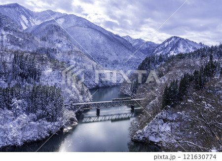 雪の只見線第三只見川陸梁 雪の只見線第三只見川陸梁 121630774