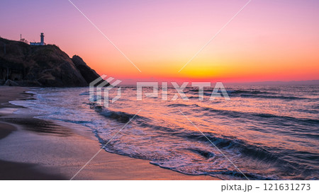 角田浜の夕暮れ 121631273