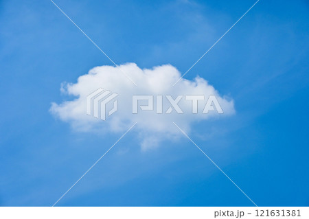 beautiful blue sky and white fluffy single cloud with sunrise in the morning, natural background beautiful blue sky and white fluffy single cloud with sunrise in the morning, natural background 121631381
