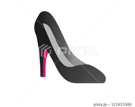 Black and pink fashionable formal high heeled shoe icon for social occasions, events or work places 121631986