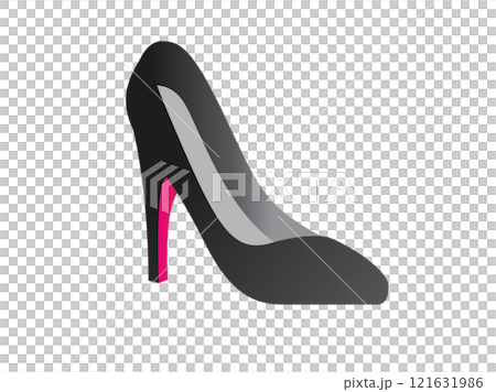 Black and pink fashionable formal high heeled shoe icon for social occasions, events or work places 121631986