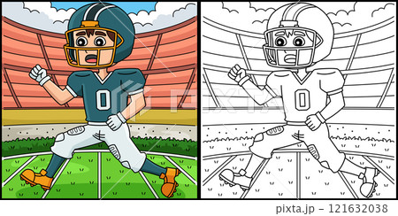 American Football Player Running Illustration American Football Player Running Illustration 121632038