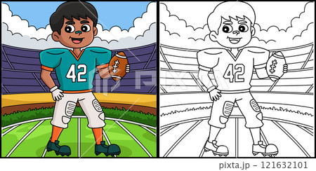 American Football Player Center Illustration American Football Player Center Illustration 121632101