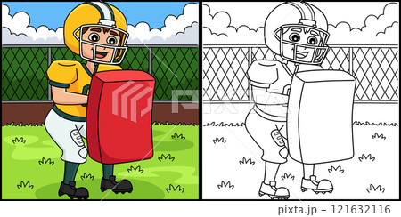 American Football Player Training Illustration American Football Player Training Illustration 121632116