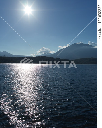 船上から眺める野尻湖 121632225