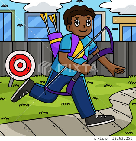 Archery Archer Heading for Practice Colored  121632259