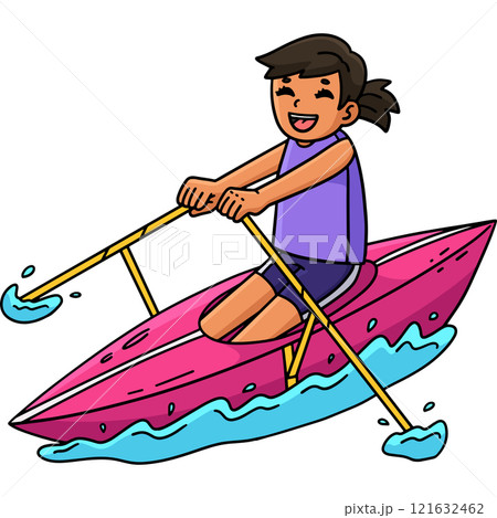 Rowing Oarswoman in the Drive Position Clipart 121632462