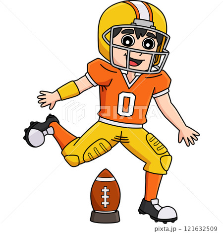 American Football Player Kick Off Cartoon Clipart American Football Player Kick Off Cartoon Clipart 121632509