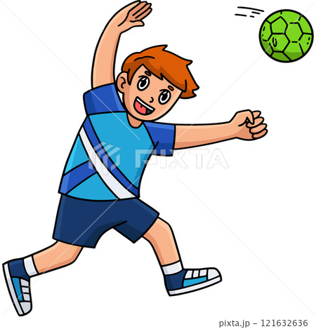 Handball Player Defense Position Cartoon Clipart Handball Player Defense Position Cartoon Clipart 121632636