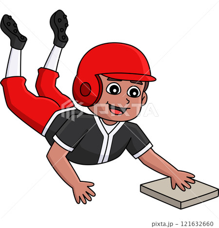 Baseball Player Stealing Base Cartoon Clipart Baseball Player Stealing Base Cartoon Clipart 121632660