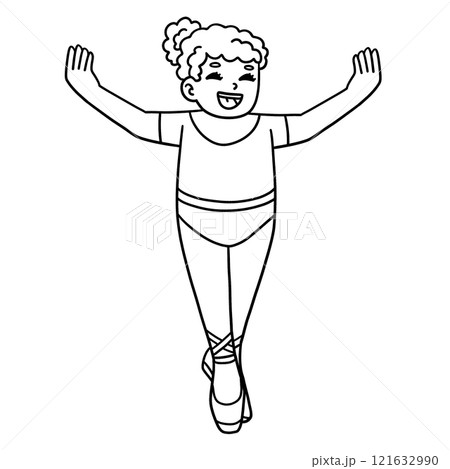 Ballerina in Releve Position Isolated Coloring  121632990