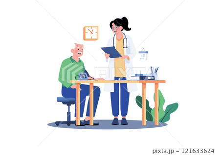 Man Getting Doctor's Appointment Illustration concept on white background 121633624