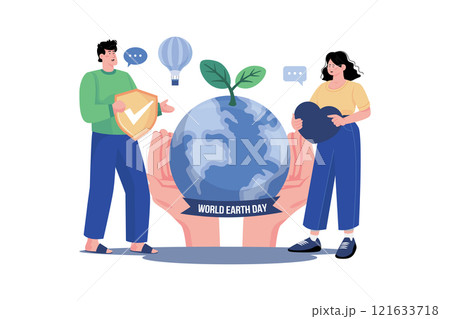 World Earth Day Illustration concept on white background 121633718