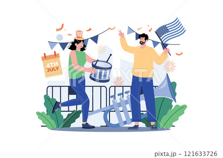 American Independence Day Illustration concept on white background 121633726