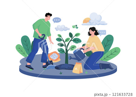 Save the Tree Illustration concept on white background 121633728