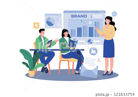 Marketing Team Working On Data Analysis Marketing Team Working On Data Analysis 121633754