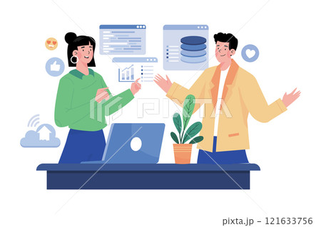 Marketing Team Discussion On Data Analysis 121633756