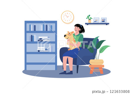 Pet Owners Spend Time With Dogs 121633808