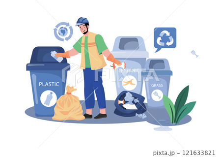 Trash Management Illustration concept on white background 121633821