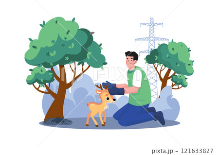 Animal Preservation Illustration concept on white background 121633827