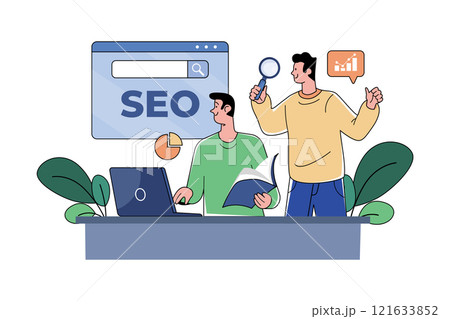 Search Engine Optimization Illustration concept on white background Search Engine Optimization Illustration concept on white background 121633852