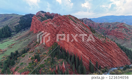 Jeti Oguz canyon or Seven Bulls Rocks in Issyk-Kul Region, Kyrgyzstan 121634056