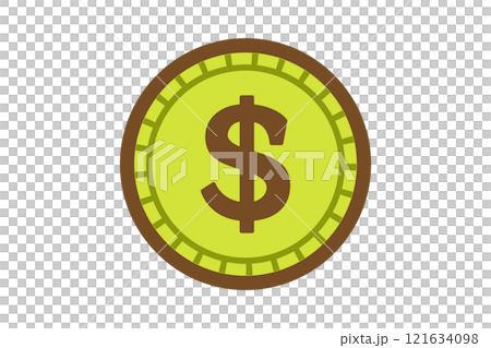 Illustration of US dollar coins 121634098