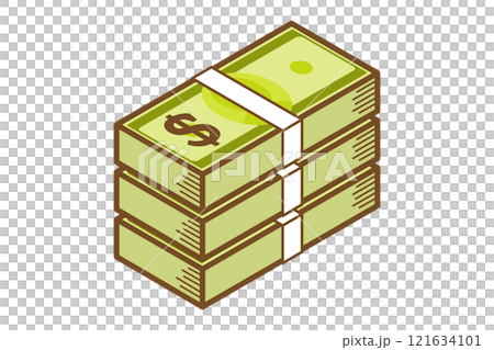 Illustration of stacked US dollar bills 121634101