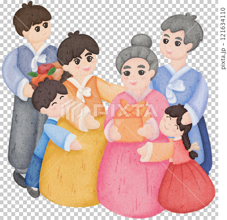 people wearing hanbok 121634110