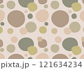 素朴な丸の北欧風パターン_ベージュ系 121634234