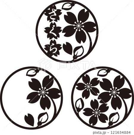 さくら サクラ 桜 シルエット 切り絵 ロゴマーク 春 花 和風 版画 判子 スタンプ イラスト素材 さくら サクラ 桜 シルエット 切り絵 ロゴマーク 春 花 和風 版画 判子 スタンプ イラスト素材 121634884