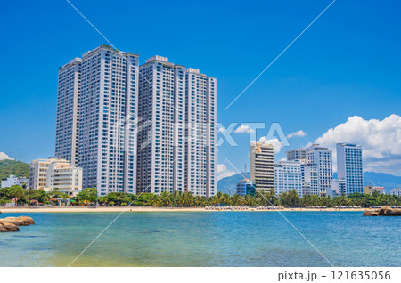 The stunning coast of Nha Trang, Vietnam. Beautiful urban landscape. 121635056