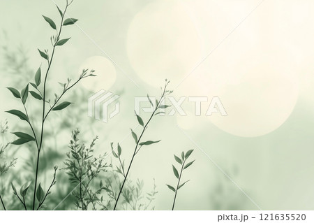 水墨画的なボタニカルのフレーム 水墨画的なボタニカルのフレーム 121635520