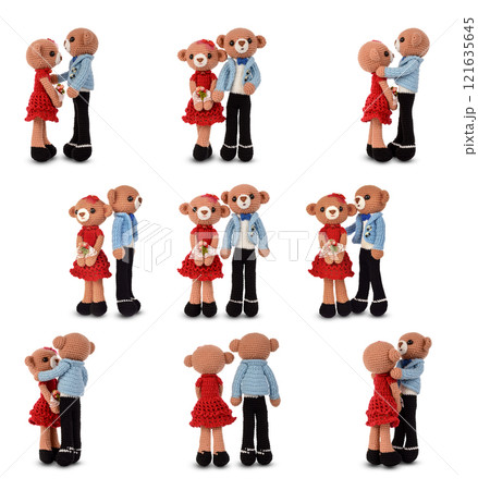 Teddy Bear Female and male isolated on white background Teddy Bear Female and male isolated on white background 121635645