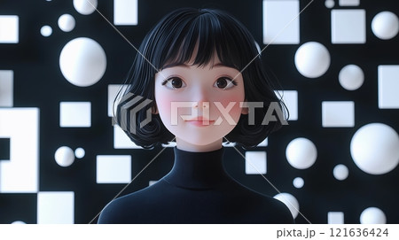 白と黒のモダンアート 白と黒のモダンアート 121636424