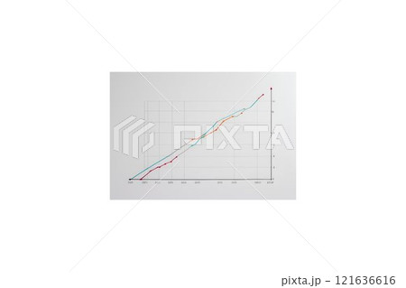 成長を象徴する右肩上がりのグラフとシンプルなデザイン 成長を象徴する右肩上がりのグラフとシンプルなデザイン 121636616