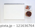 Minimalist Creative Workspace with Art Supplies and Blank Sketchpad 121636764