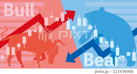 ブルベア相場のイメージイラスト 121636906