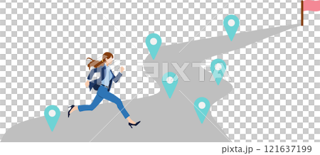 Illustration of a roadmap to achieving your goals 121637199