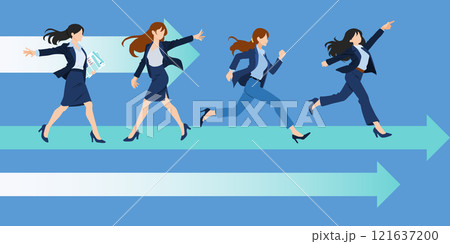 目標達成へのロードマップのイラスト 121637200